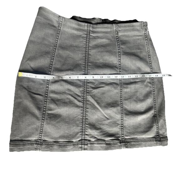 Free People Modern Femme Grey Denim Mini Skirt, EUC, Size12 MSRP $89 - Picture 9 of 16